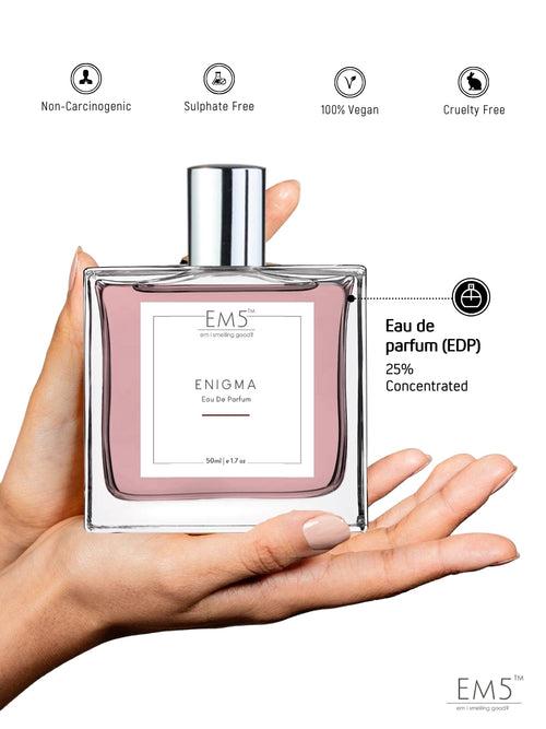 EM5™ Enigma Unisex Perfume | Eau de Parfum Spray for Men & Women | Woody Amber Warm Spicy Accords | Luxury Gift for Him / Her | Sizes Available: 50 ml / 15 ml