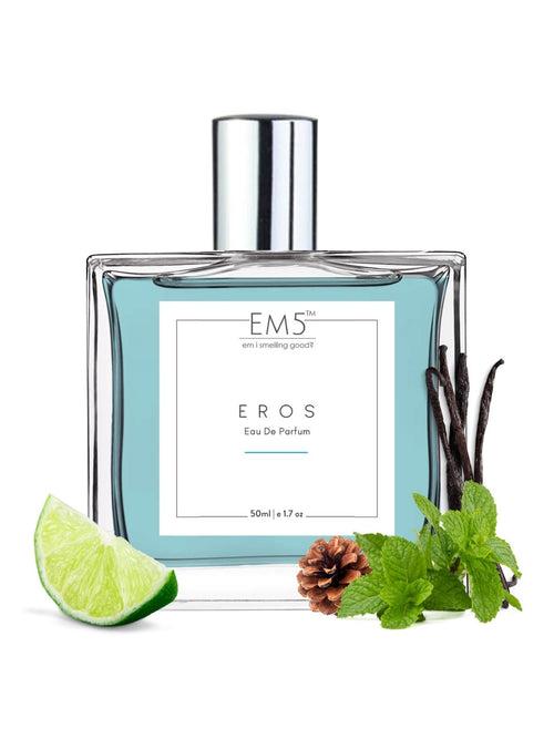 EM5™ Eros Perfume for Men | Vanilla Amber Spicy Citrus Woody Fragrance | 50 ml Eau de Parfum Spray | Luxury Gift for Him