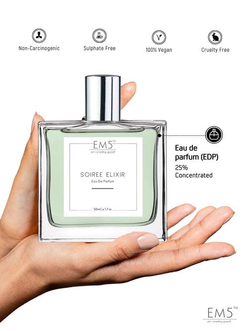 EM5™ Soiree Elixir Perfume for Men |  Woody Warm Spicy Fragrance Accords | Eau De Parfum Spray | Luxury Gift for Him | Sizes Available: 50 ml / 15 ml