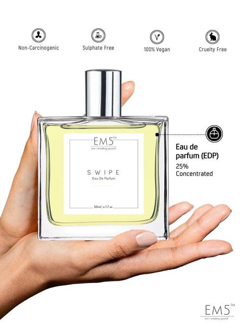 EM5™ Swipe Perfume for Women | Eau De Parfum Spray | Powdery Fruity Rose Fragrance Accords | Luxury Gift for Her | Sizes Available: 50 ml / 15 ml