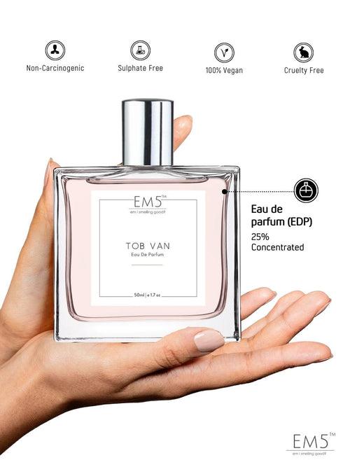 EM5™ Tob Van Unisex Perfume | Eau De Parfum Spray for Men & Women | Tobacco Vanilla Warm Spicy Fragrance Accords | Luxury Gift for Him / Her | Sizes Available: 50 ml / 15 ml