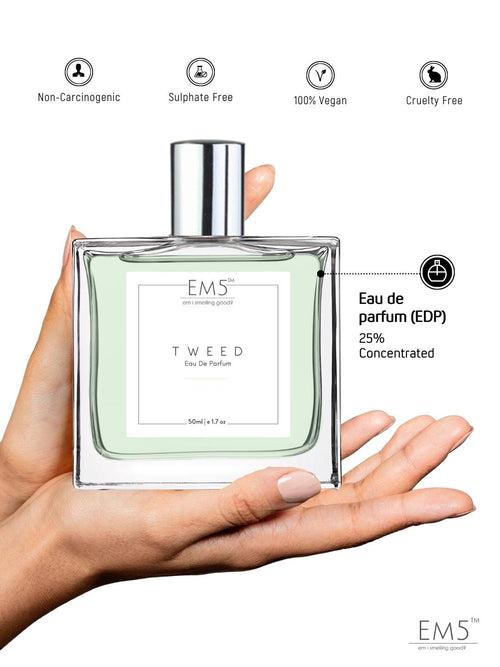 EM5™ Tweed Perfume for Men | Eau De Parfum Spray | Citrus Powdery Woody Fragrance Accords | Luxury Gift for Him | Sizes Available: 50 ml / 15 ml