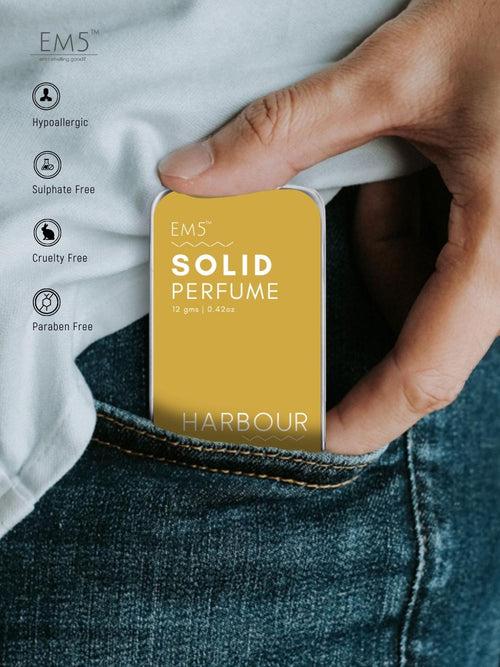 EM5™ Harbour | Solid Perfume for Men | Alcohol Free Strong lasting fragrance | Fruity Fresh Tropical | Goodness of Beeswax + Shea Butter