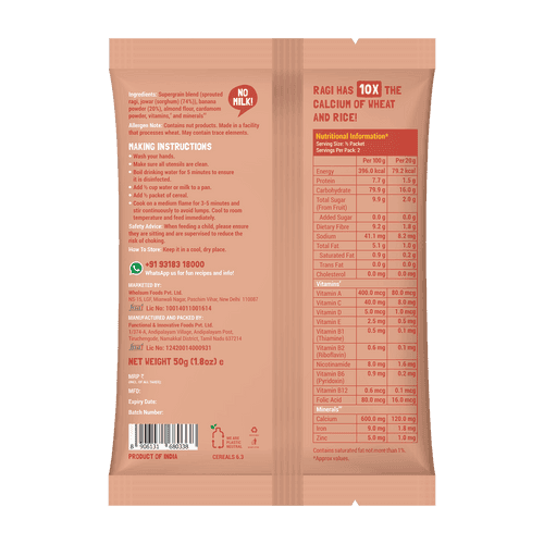 TRIAL PACK - Ragi, Almond and Banana Cereal | Porridge Mix, 50g