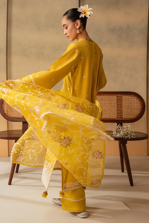 CEYLON YELLOW-3 PIECE EMBROIDERED LAWN SUIT