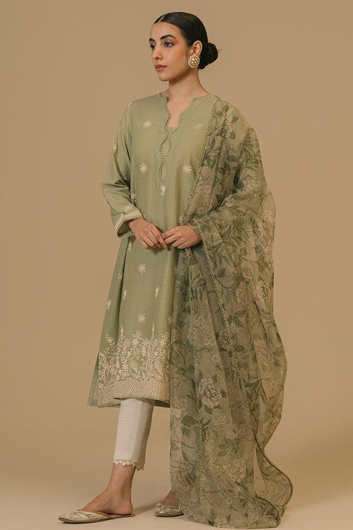 OLIVE VISTA-2 PIECE (SHIRT & DUPATTA)