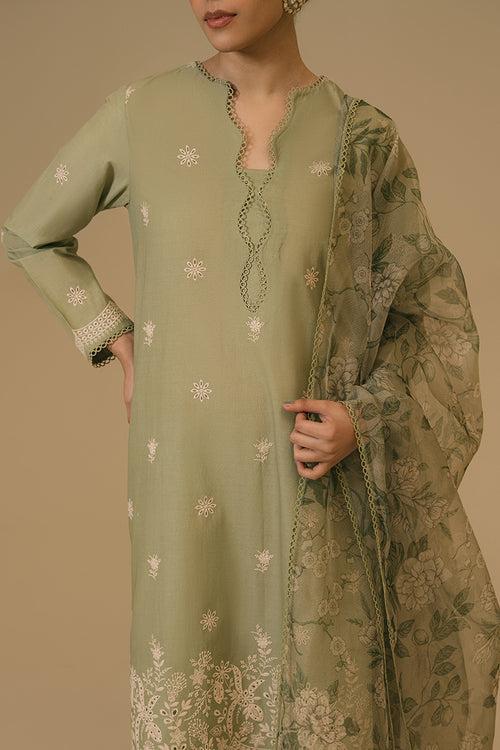 OLIVE VISTA-2 PIECE (SHIRT & DUPATTA)