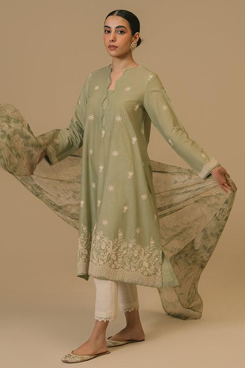 OLIVE VISTA-2 PIECE (SHIRT & DUPATTA)