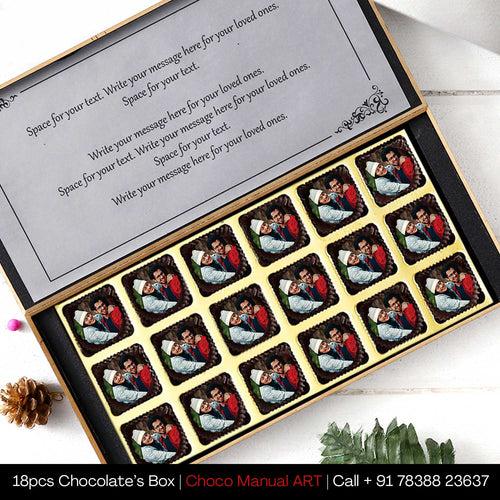 Names printed chocolates with sophisticated wooden box