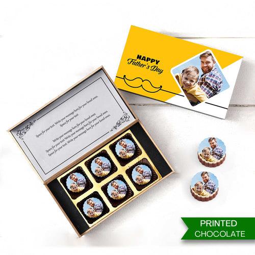 Bright yellow elegant design box of personalised chocolates