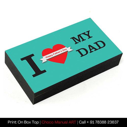 I love my Dad Personalised Chocolates gift cyan color Box