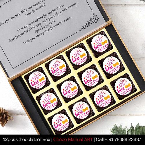 The Best Sister Premium Personalised Printed Chocolate Gifts | Choco ManualART