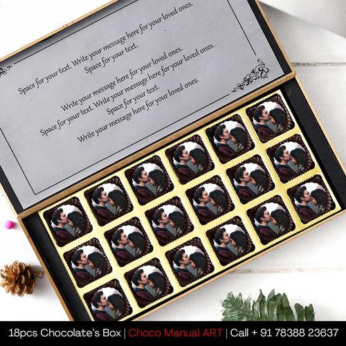 Name printed chocolates to congratulate the couple