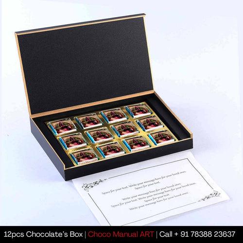 Colourful modern holi gift personalised wrapped chocolates