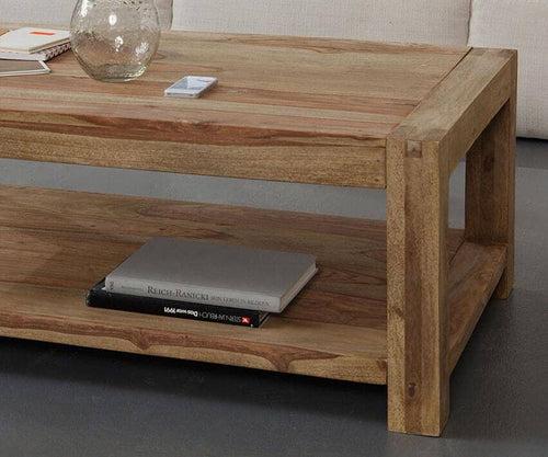 Solid Wood Romeo Shelf Coffee Table Stone