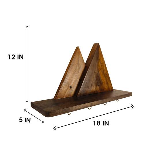 SOLITAIRE Wooden Wall Shelf Organiser with Key Holders