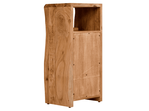 Wooden LOG Indiana Thar Bookcase with Door & Drawer Natural