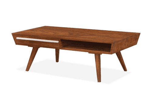 Solid Wood Ellen Coffee Table with Drawer Honey