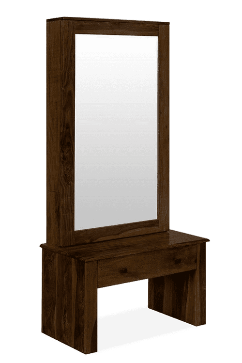 Solid Wood Turner Dressing Almirah with Sliding Door Walnut