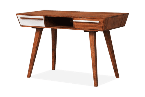 Solid Wood Ellen Study Table with 2 Drawers Honey