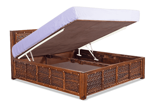 Solid Wood Brass Panache Bed with Hydraulic Storage