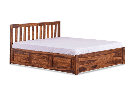 Solid Wood Cube Classic Bed with Hydraulic Storage