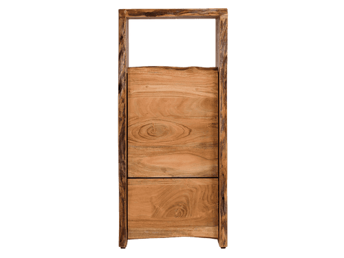 Wooden LOG Indiana Thar Bookcase with Door & Drawer Natural