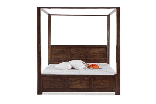 Solid Wood Poster Bed Romeo with Hydraulic Storage