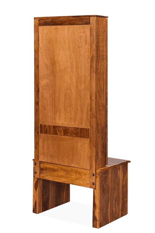 Solid Wood Turner Dressing Almirah with Sliding Door Walnut