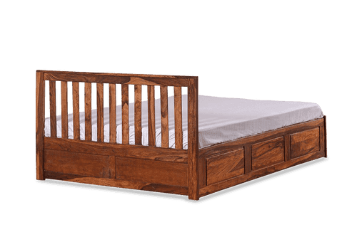 Solid Wood Cube Classic Bed with Hydraulic Storage