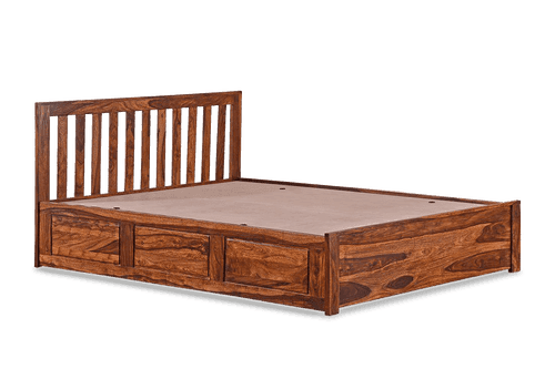 Solid Wood Cube Classic Bed with Hydraulic Storage