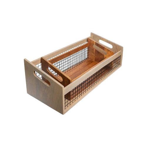 Solid Wood DuoBlend Nested Set of 2 Multicolor Organizer