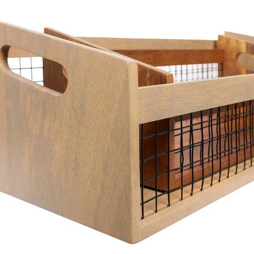 Solid Wood DuoBlend Nested Set of 2 Multicolor Organizer