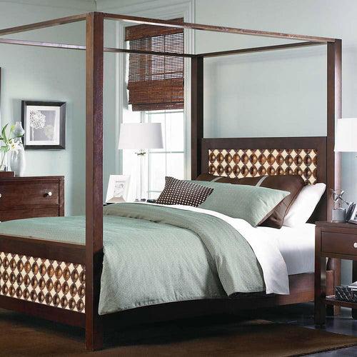 Solid Wood Poster Bed Romeo Brass Royale with Hydraulic Storage