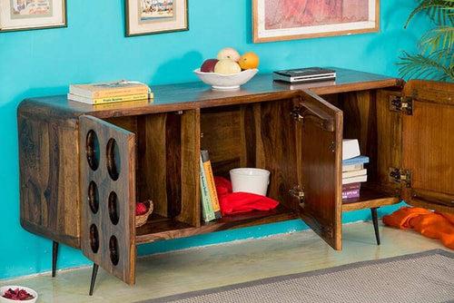 Solid Wood Clarion Tv Unit Sideboard Walnut