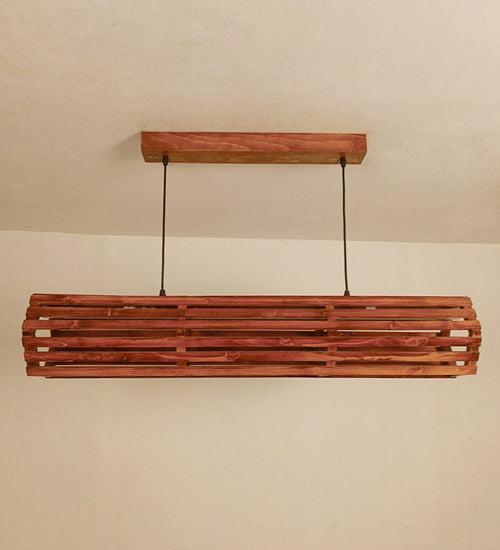 Flora 36 Baton Brown Wooden LED Hanging Lamp