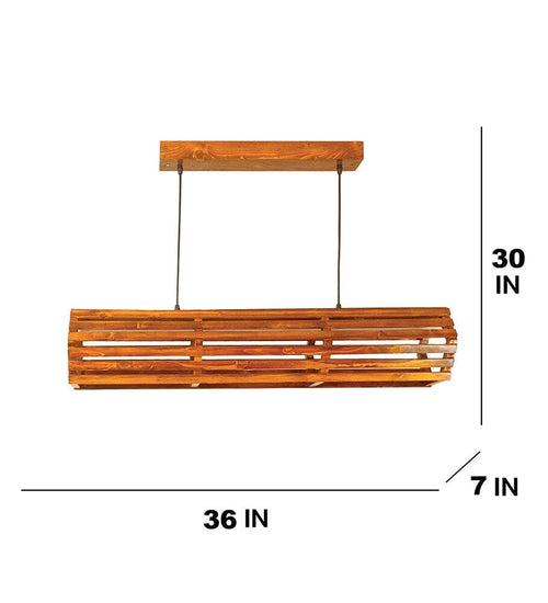 Flora 36 Baton Brown Wooden LED Hanging Lamp