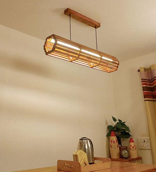 Flora 36 Baton Brown Wooden LED Hanging Lamp