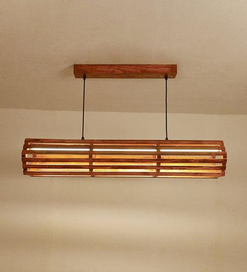 Flora 36 Baton Brown Wooden LED Hanging Lamp