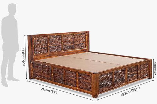 Solid Wood Brass Panache Bed with Hydraulic Storage