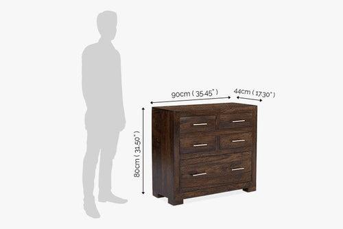 Solid Wood Cube Drawer Chest Honey