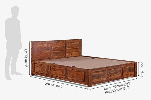 Solid Wood Essential Bed with Hydraulic Storage