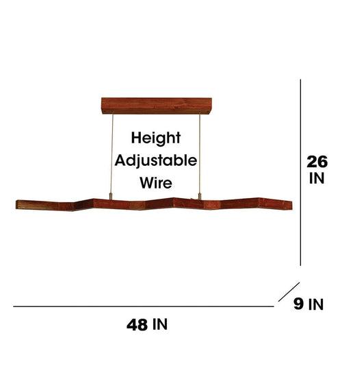 Twist 48 Brown Wooden LED Hanging Lamp