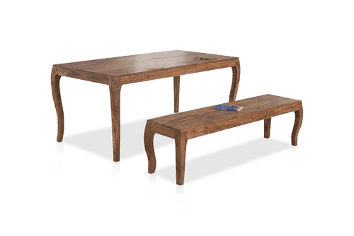 Solid Wood Tania Dining Set 6 Seater with Bench