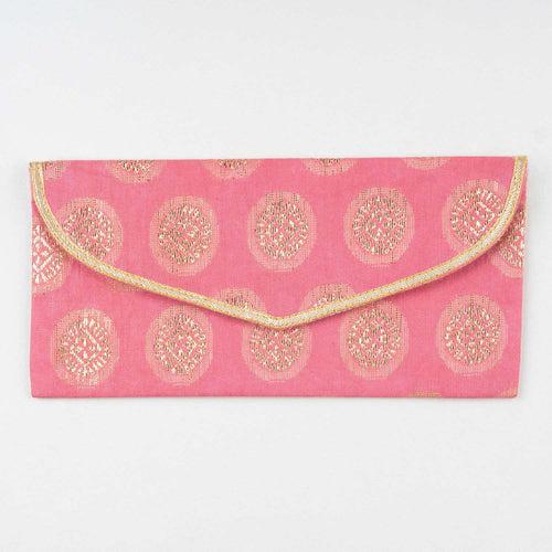 Pink Zari Reusable Cloth Envelope