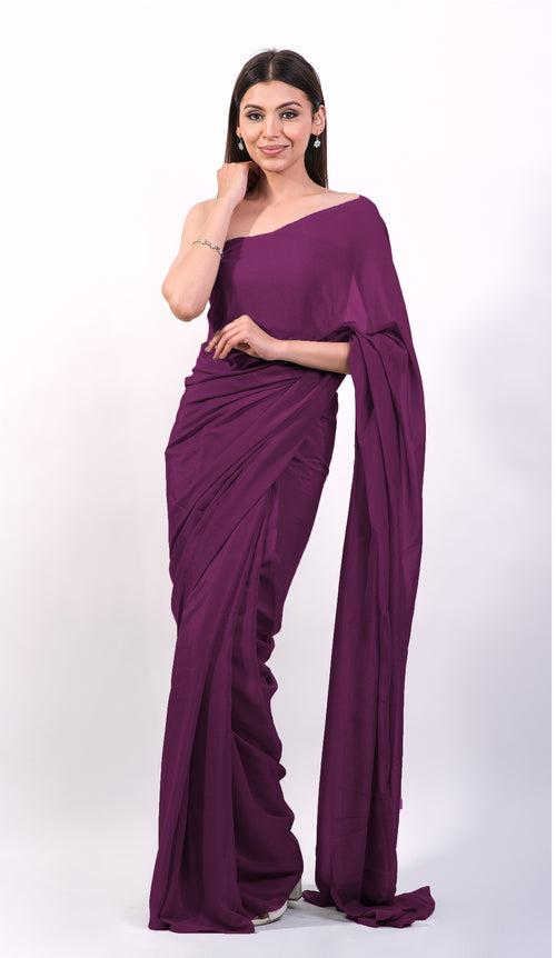 Charu wine Saree