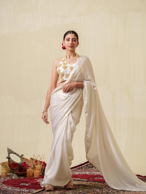 Yuvani white saree