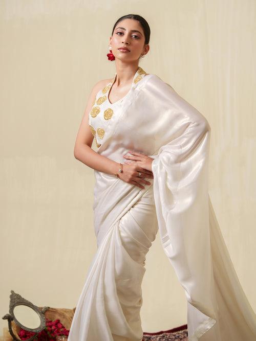 Yuvani white saree