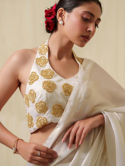 Yuvani white saree