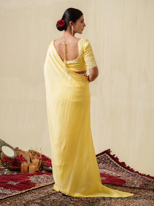 Ragini yellow saree with belt